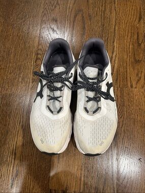 ON Cloud Monster White Athletic Sneakers with Black Accents